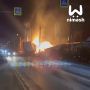 Фура протаранила газовую трубу в Туртапке и загорелась