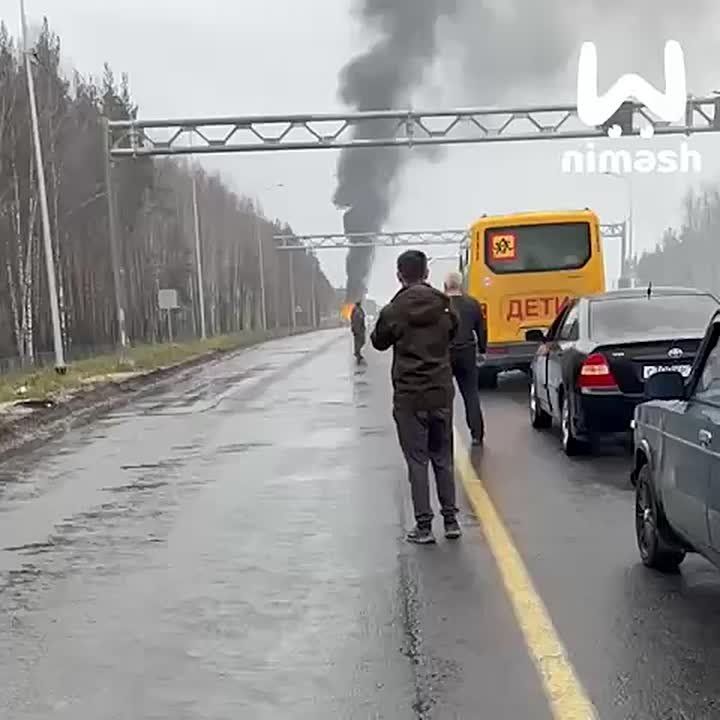 Машина загорелась на трассе Арзамас — Нижний