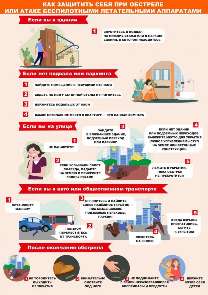 МЧС напомнило, как действовать при обстреле или атаке БПЛА