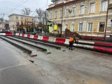 В Нижнем Новгороде продолжаются работы по реконструкции трамвайных путей