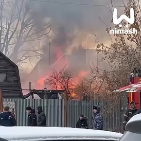 Столб чёрного дыма поднимается над Канавинским районом