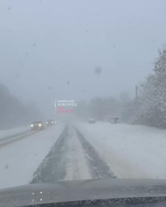 Сильный снег, метель и почти нулевая видимость — такие условия сегодня на трассе в Богородском округе