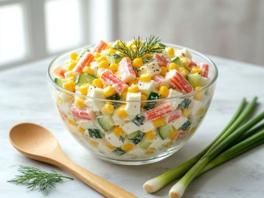 Новый взгляд на крабовый салат: легкий и полезный рецепт для праздника