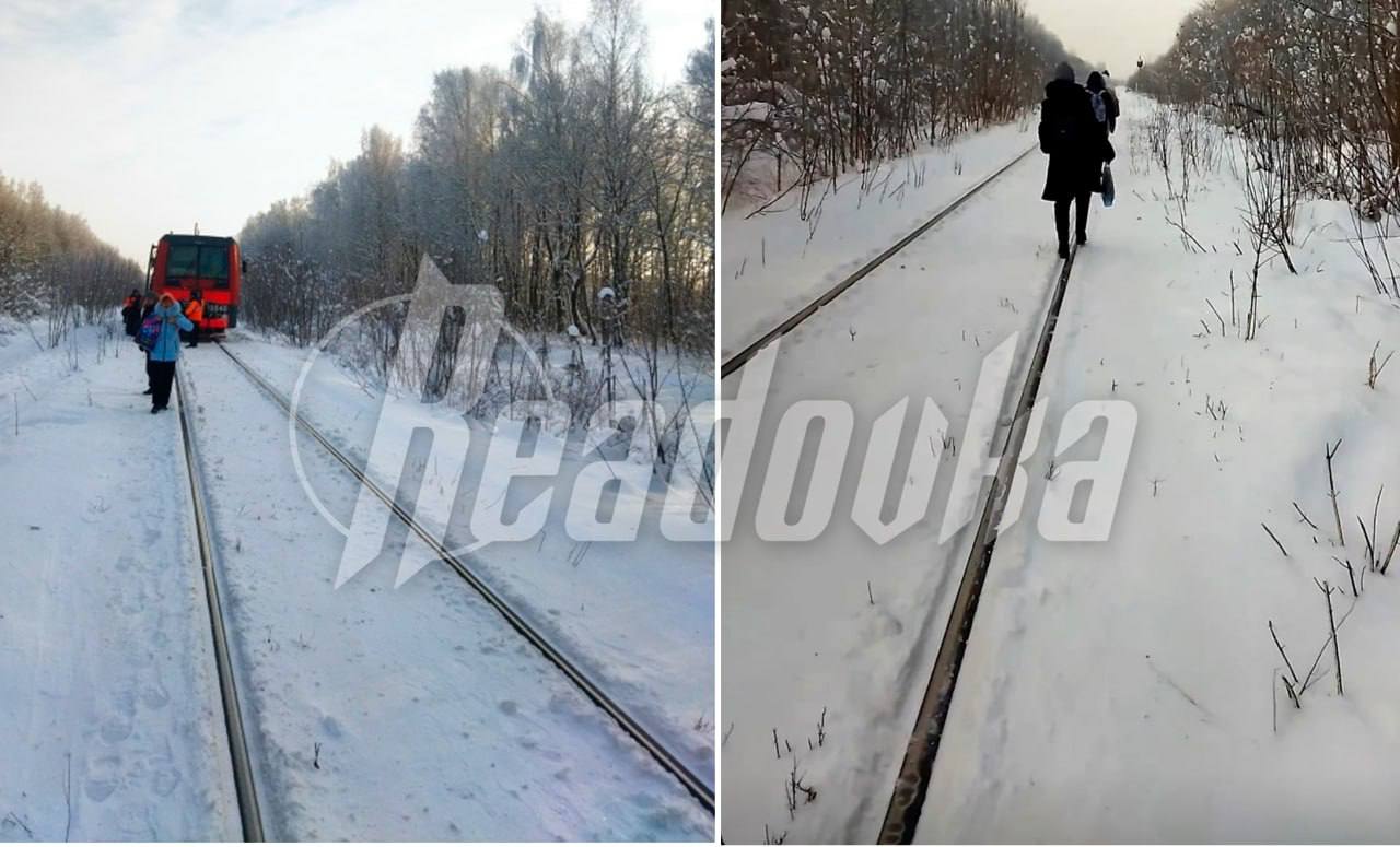 3 километра по сугробам: старики и дети были вынуждены идти несколько километров до станции в -23 из-за поломки электрички 3 километра по сугробам: старики и дети были вынуждены идти несколько километров до станции в -23 из-за поломки электрички