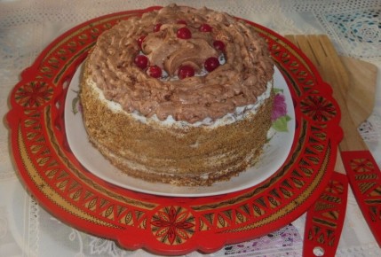 Вкусное прощание с Масленицей: шоколадный блинный торт за один час