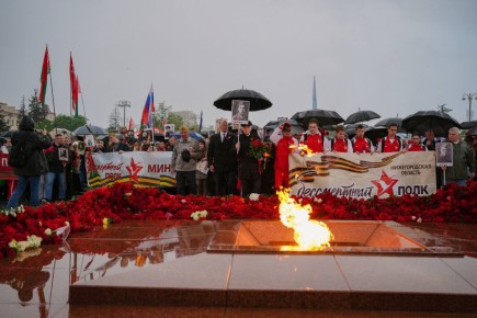 Знамёна «Бессмертного полка» – в столице Республики Беларусь Городе-герое Минске