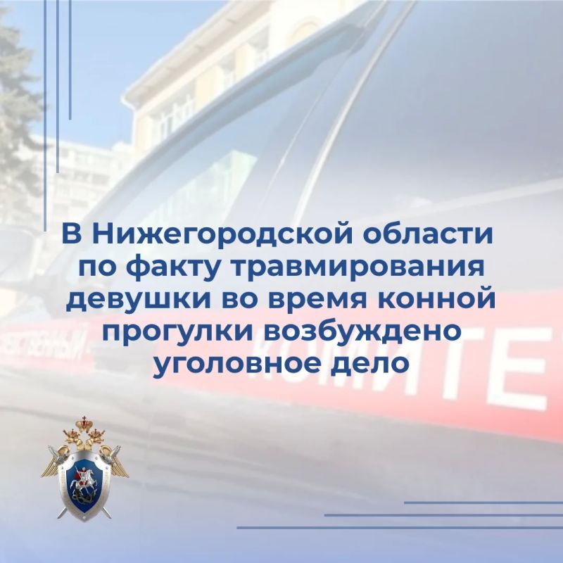 Следователем следственного отдела по Кстовскому району г. Нижнего Новгорода следственного управления СК России по Нижегородской области возбуждено уголовное дело по факту получения травмы местной жительницей во время конной...