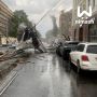 Ураганный ветер сорвал крышу со здания на Большой Печёрской