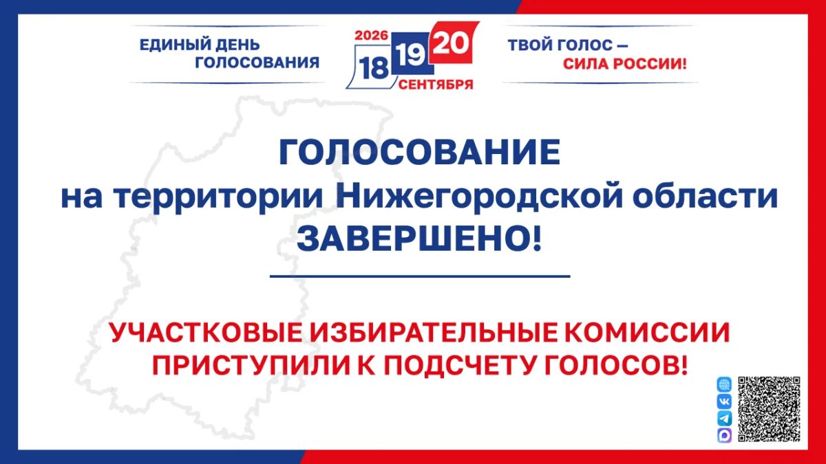 Голосование на выборах в ЕДГ 2026 на территории Нижегородской области завершилось